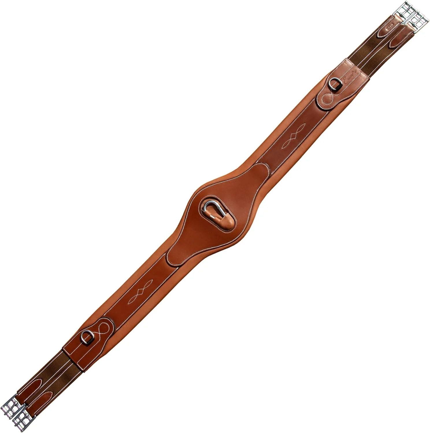 Next-Generation Exion Designer Anatomic Snap Over Lay Girth Comfortable Leather Horse Girth for English Saddles Jumping Riding Soft