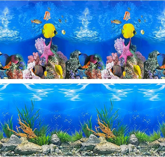 Consistent Aquarium Background Poster Water Plants 3D Coral Fish Tank Background Picture Elite