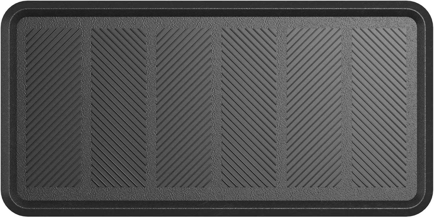 Easy-to-Use Indoor Outdoor Hose-Wash Lines Design Non-Slip Rubber 16 x 32 Modern Entryway Mat for Entryway Patio Backyard Garage 16 x 32 Black Reusable