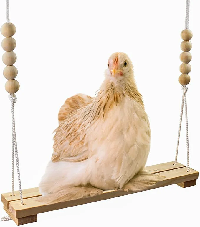 Fine Crafted Chicken Swing Toy for Coop Handmade in USA Natural Safe Wooden Accessories Practical