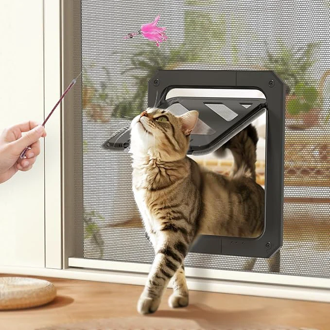 Fast LIBBEPET Cat Door for Screen Door Lockable Cat Screen Door for Cats Small High-Quality