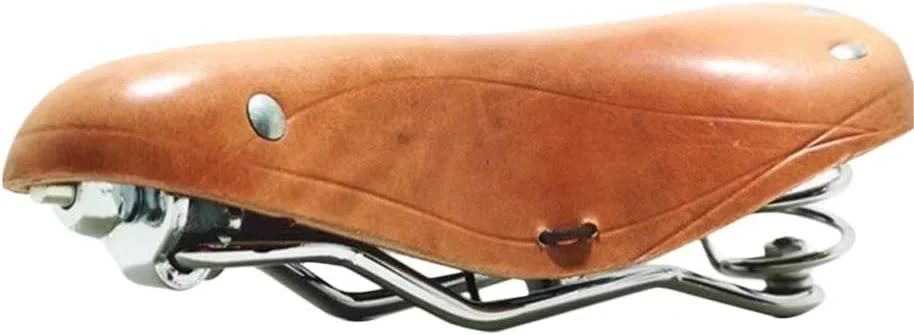 Responsible UNISTRENGH English Vintage Bicycle Saddle Touring City Saddle Comfortable Comfort Leather Bicycle Seat with Spring Rivets for Women Men Long-Lasting