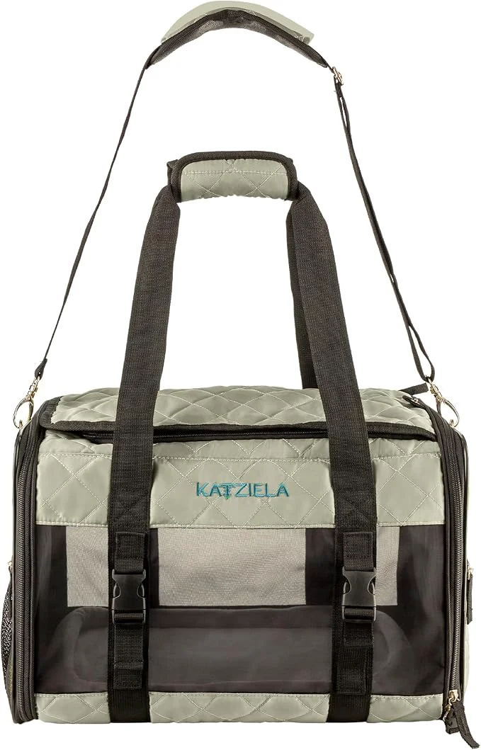 Sophisticated Deluxe Quilted Airline Pet Dog Cat Carrier Practical