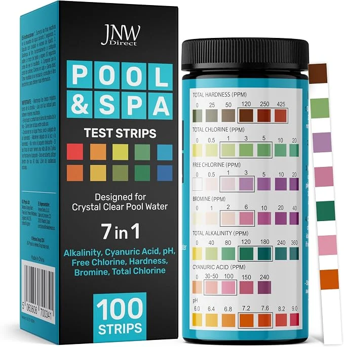 Optimized JNW 7-in-1 Pool Test Strips 100 Quick Accurate Test Strips Exceptional