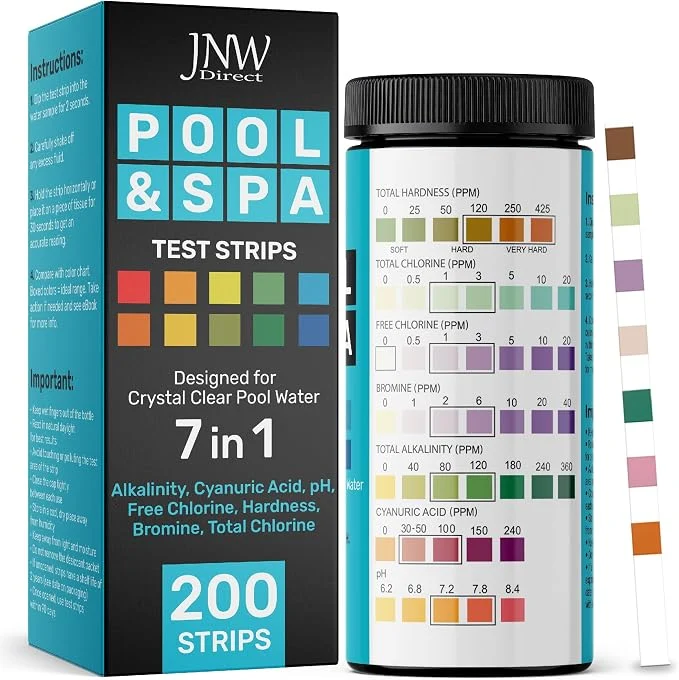 High-Quality Pool Test Strips 7-in-1 200 Quick and Accurate Pool and Hot Tub Test Strips Original