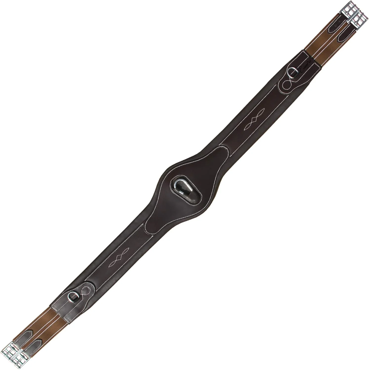 Dependable Exion Designer Anatomic Snap Over Lay Girth Comfortable Leather Horse Girth for English Saddles Jumping Riding Advanced