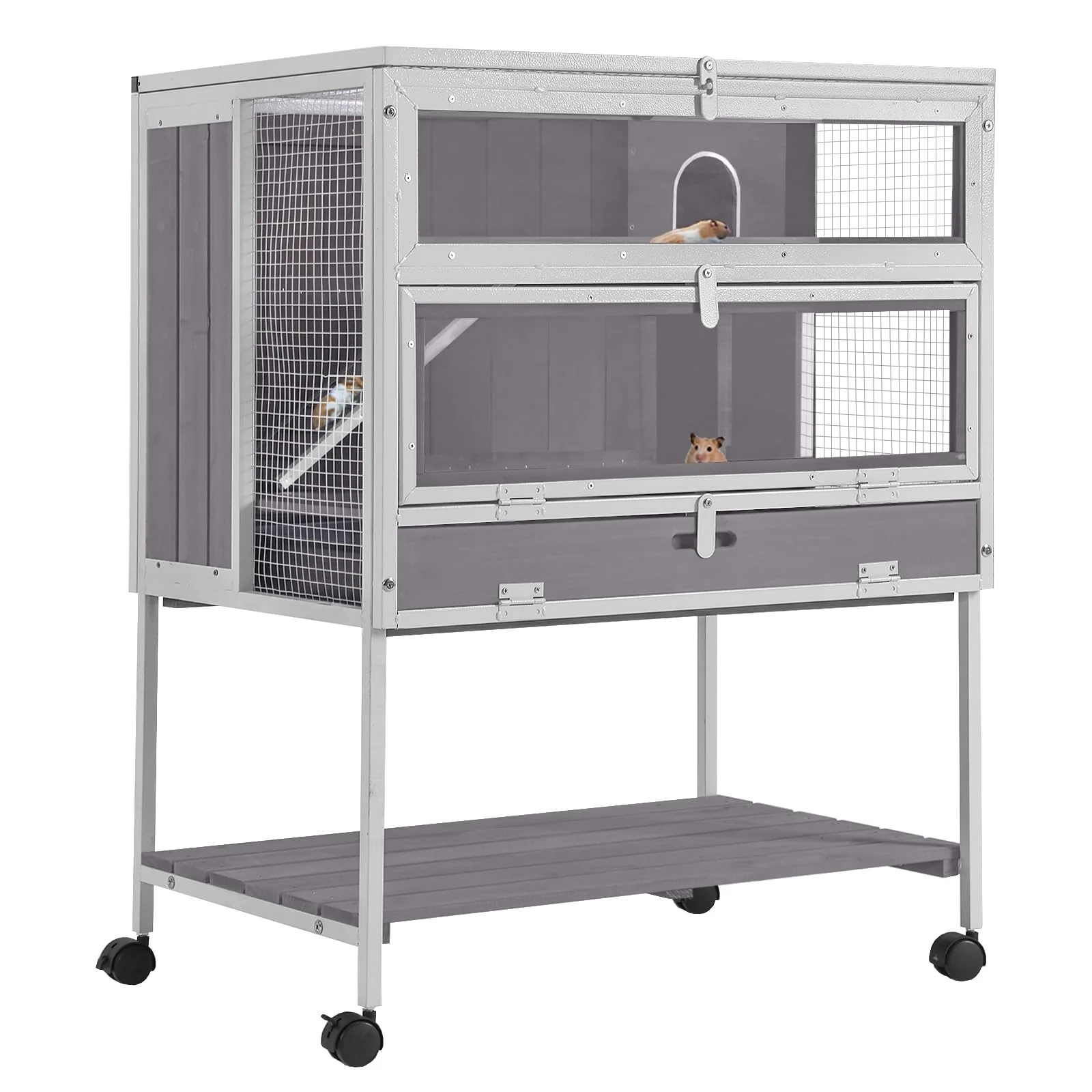 Relaxed Aivituvin All-Around Metal Frame Small Animal Cage — Guinea Pig Hamster Rat on Wheels Responsible