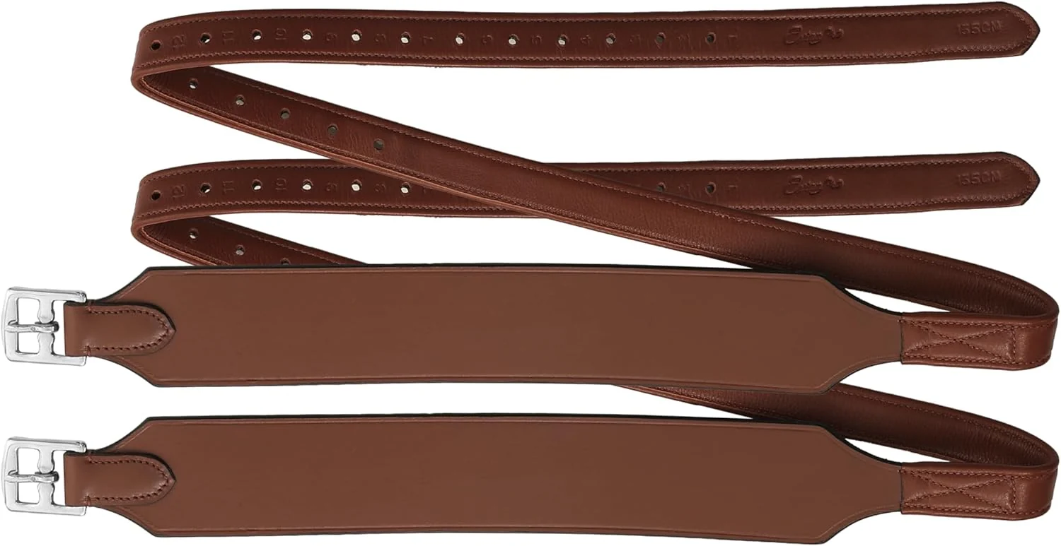 Optimized Exion Wide Stability Stirrup Leathers for English Saddles Premium Cowhide Leather Enhanced Leg Stability Comfort Sizes 48 to 62 High-Performance