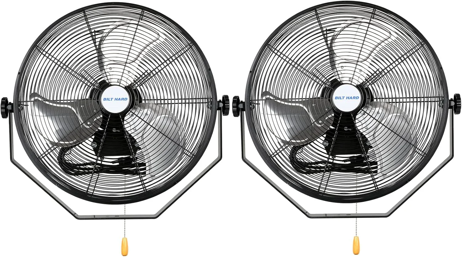Smooth BILT HARD 20 inch Industrial Wall Fan 4600 CFM 3-Speeds High Velocity Wall Mount Fan with Sealed Motor 2 Pack Secure
