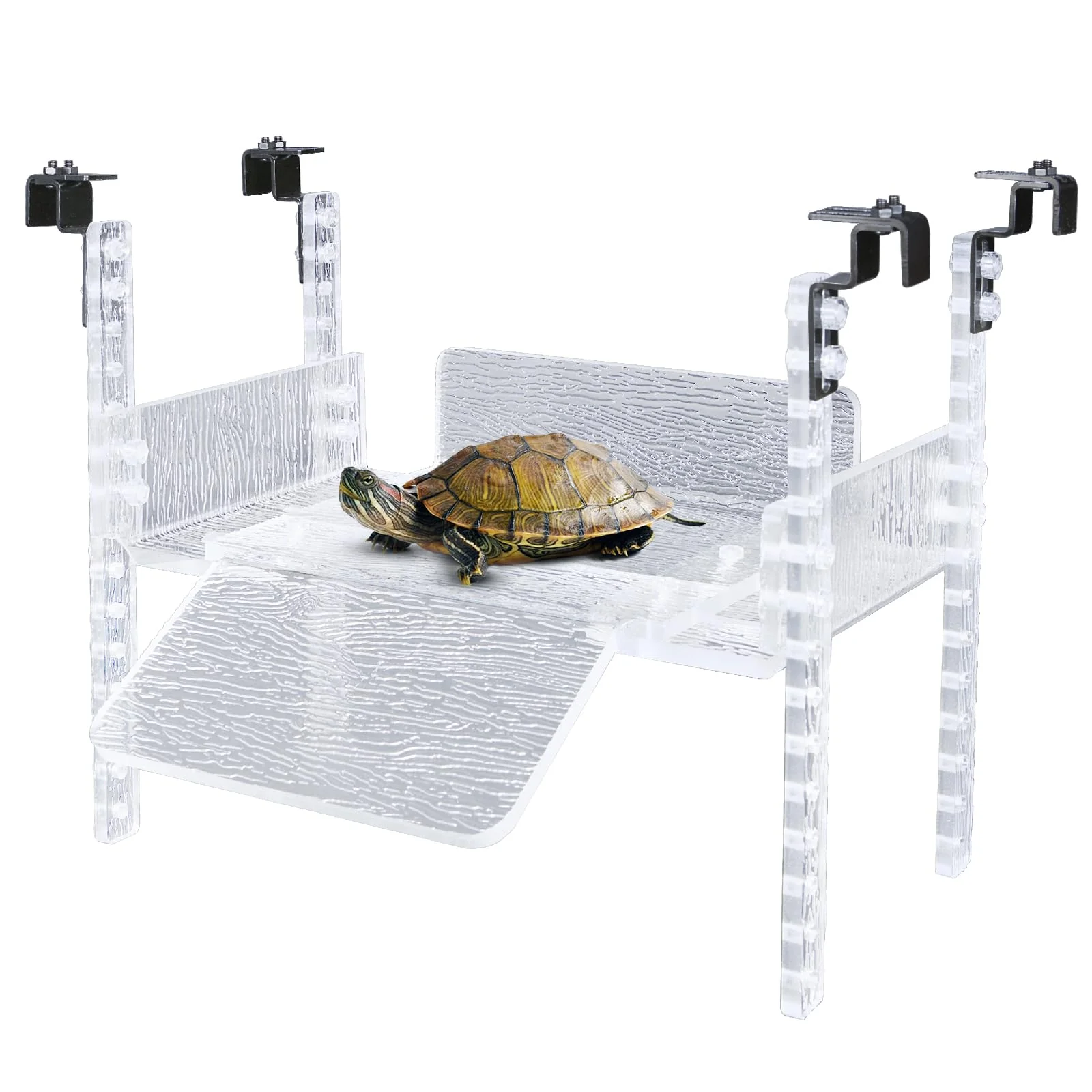 Certified SIKGFPN Adjustable Turtle Basking Platform — 10-13 in Wide Clear Acrylic Slip-Resistant Ramp Secure