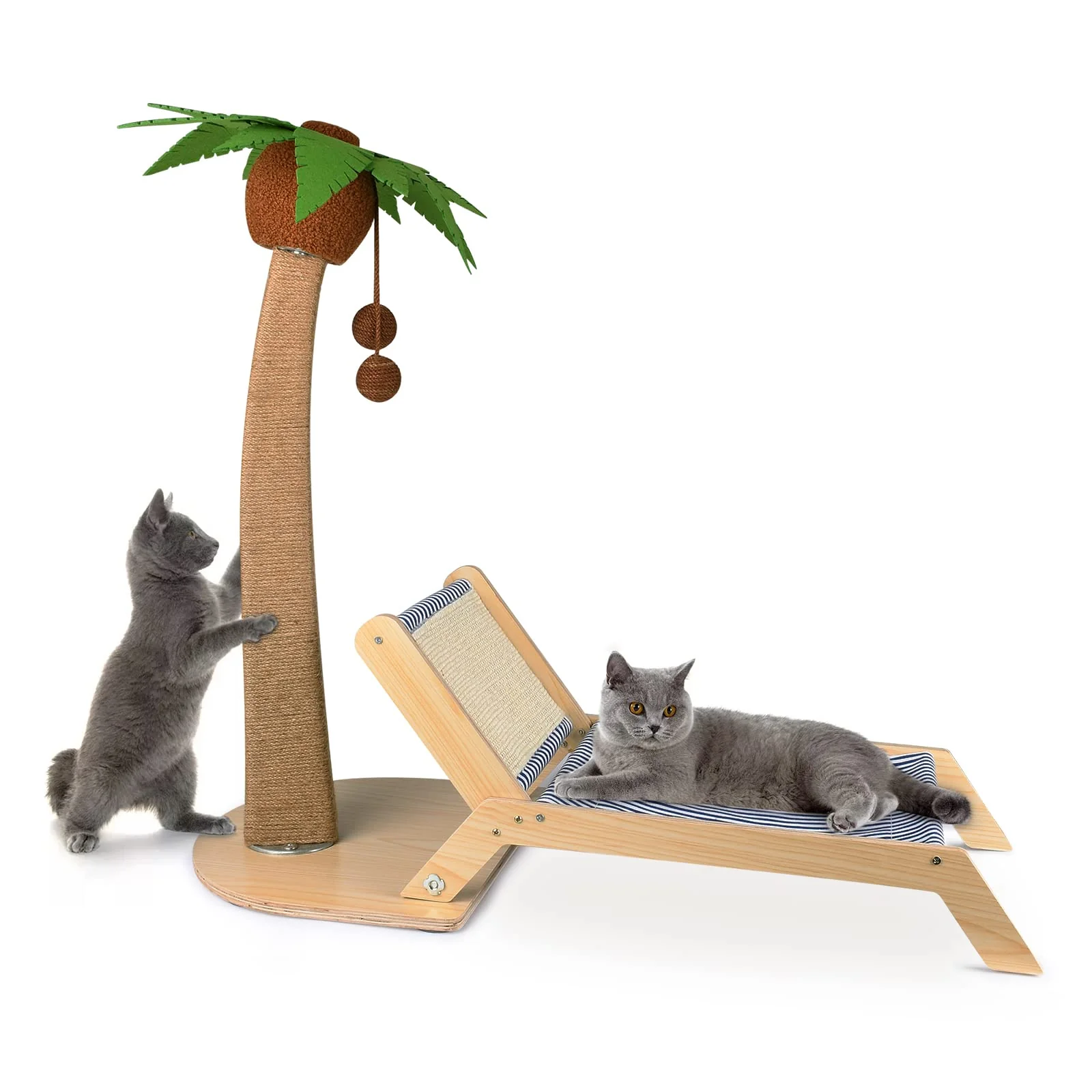 Pure Lechansen 29.5in Palm Tree Cat Scratch Post with Lounge 2-in-1 Contemporary