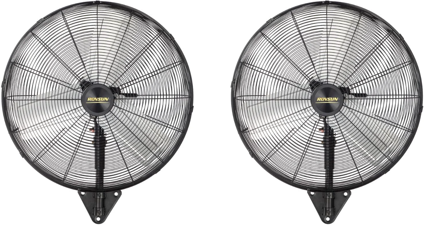 Sustainable ROUN 30 Wall Mounted Fan High Velocity Industrial Wall Fan with Wide Angle Oscillating Commercial Ventilation Use Suit for Garage Shop Greenhouse Gym UL Listed 2-Pack Dependable