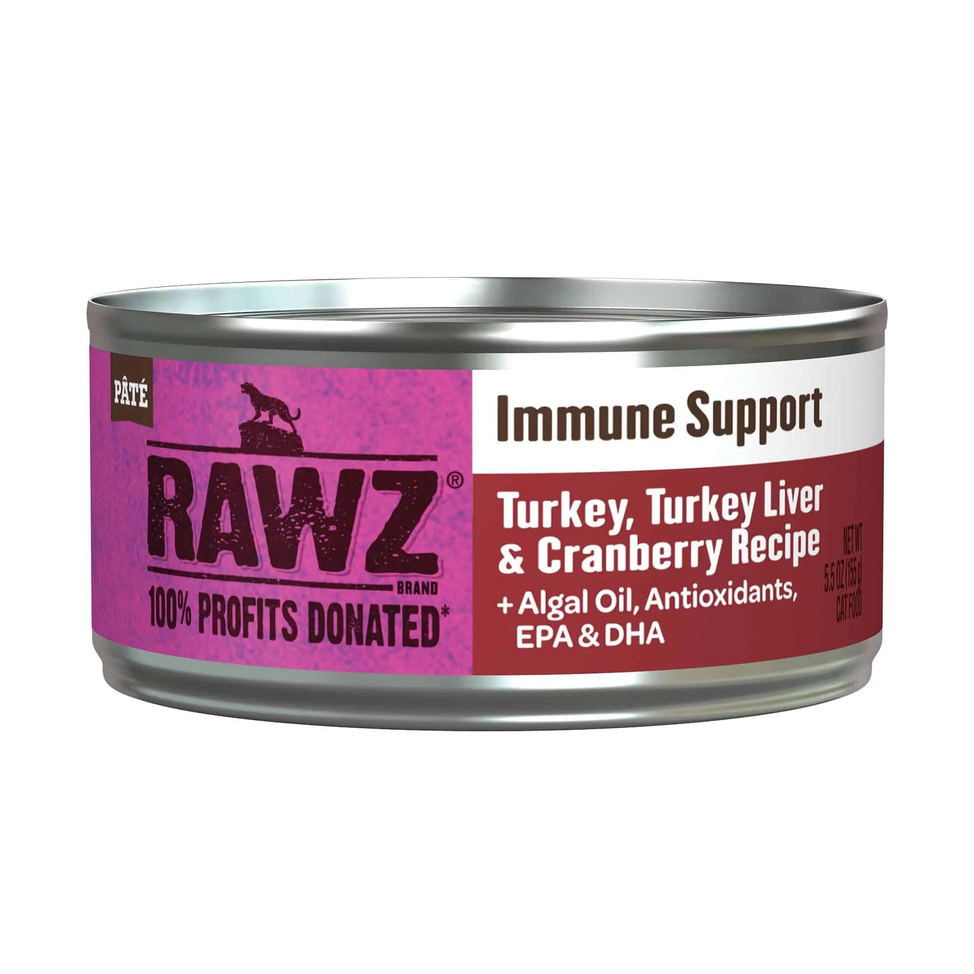 Modern Rawz Immune Support Cat Food - 24 Pack 5.5 oz Cans Turkey Liver Cranberry Complete Nutrition Sustainable