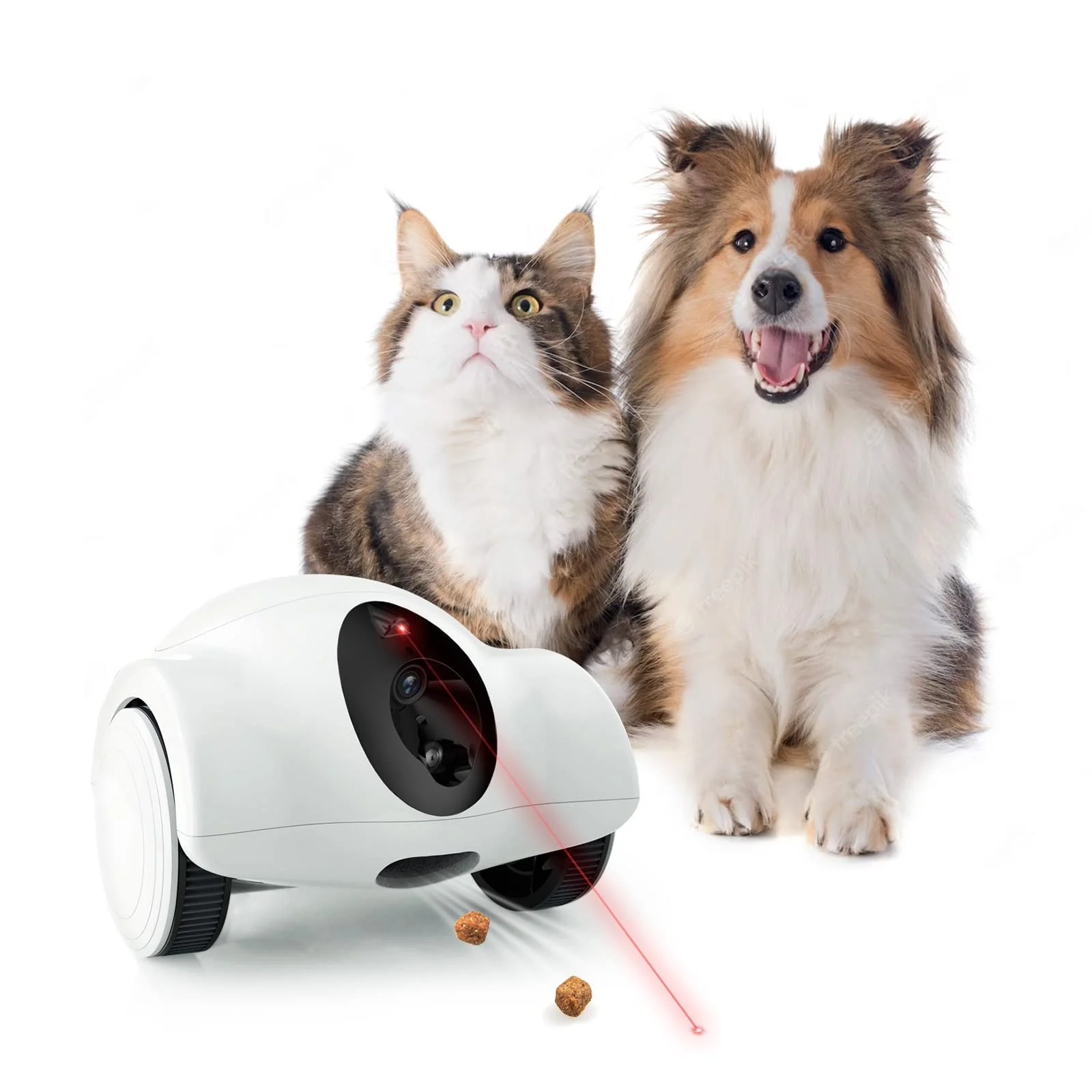 Carefully Designed Youpet Pet Cameras with App 15-Day Battery 360° Mobility Treat Dispenser 1080p Night Vision Durable