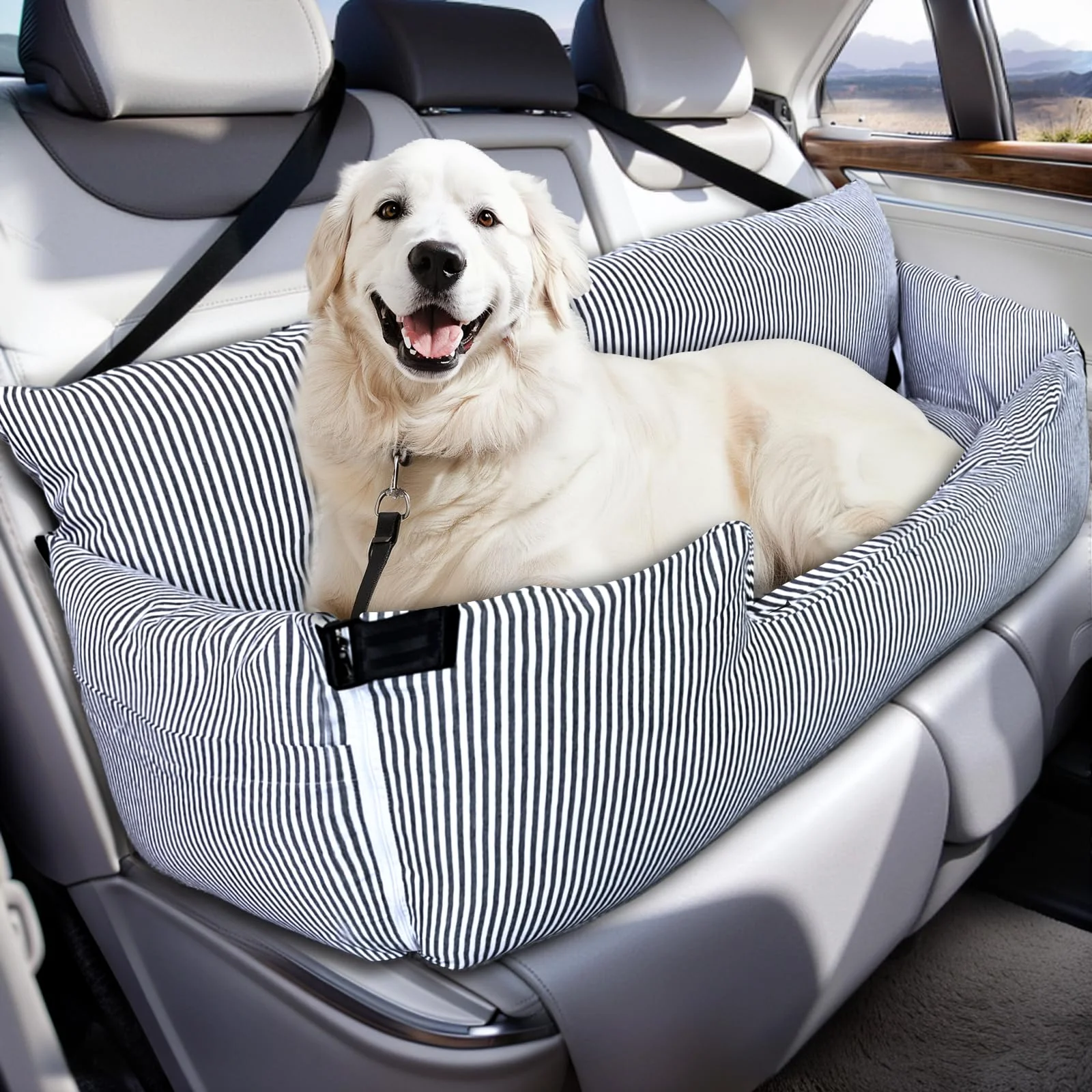 First-Class LELEFIDO Large Dog Car Seat – Booster for 40-80 lbs Detachable Non-Slip Storage Proven
