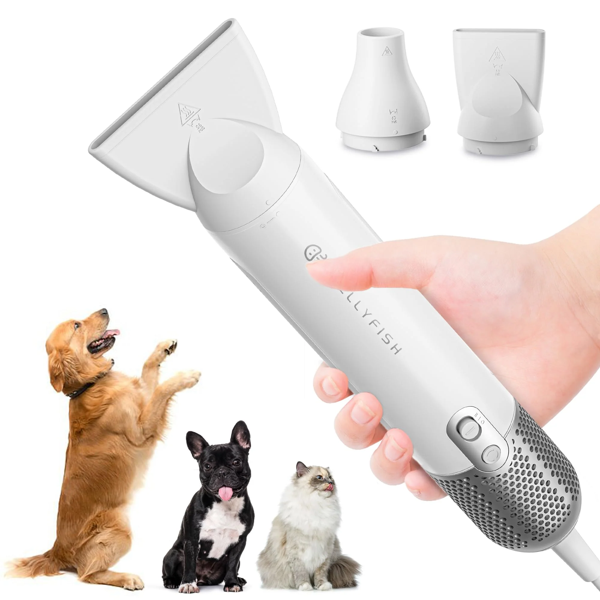Consistent Jellyfish Dog Hair Dryer – Lightweight High-Velocity Pet Grooming Blow Dryer with 2 Speeds 4 Temps Responsible