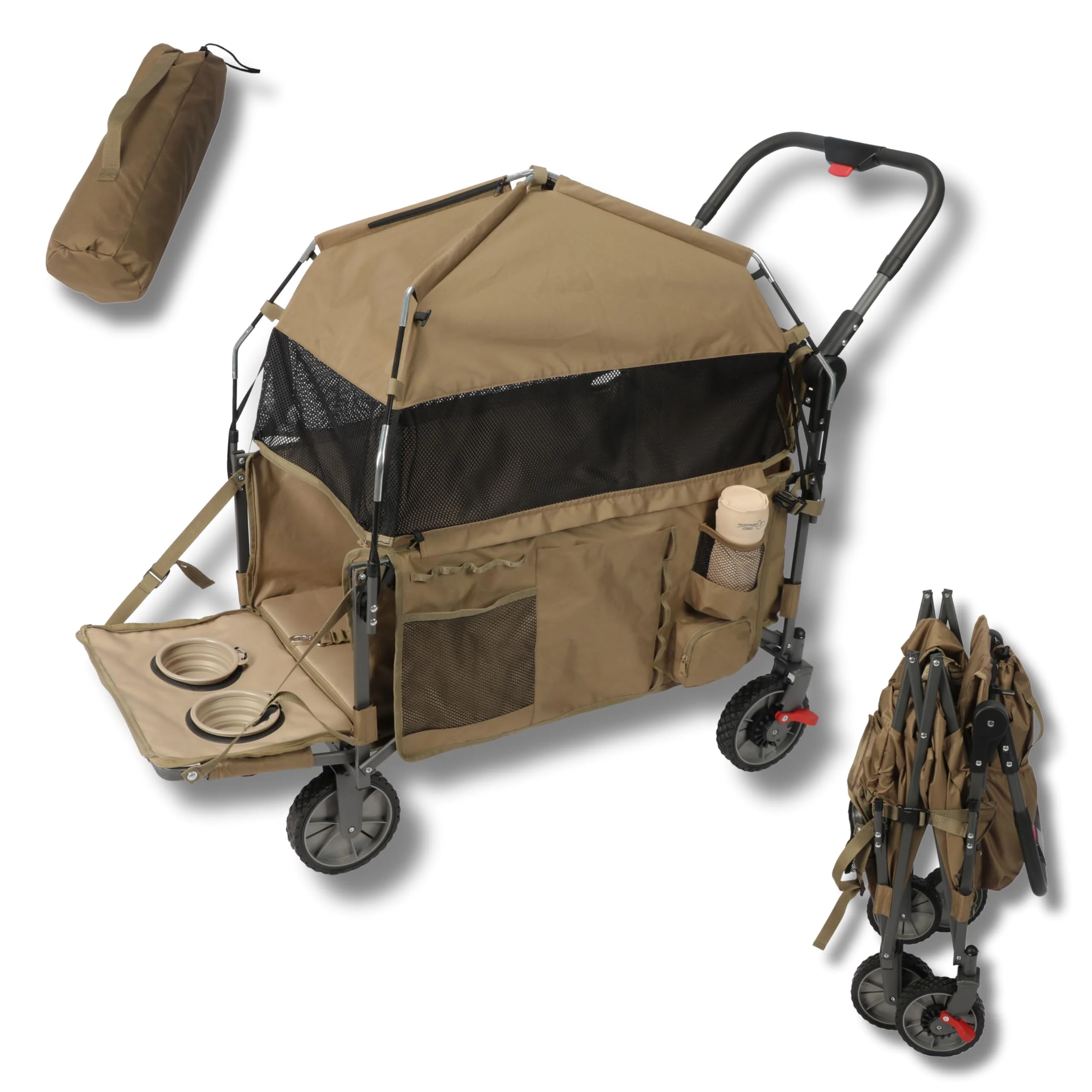 Luxury LONGDOG IMPRESSIONS Foldable Pet Wagon Stroller with Removable Tent Extendable Ramp and All-Terrain Wheels Excellent