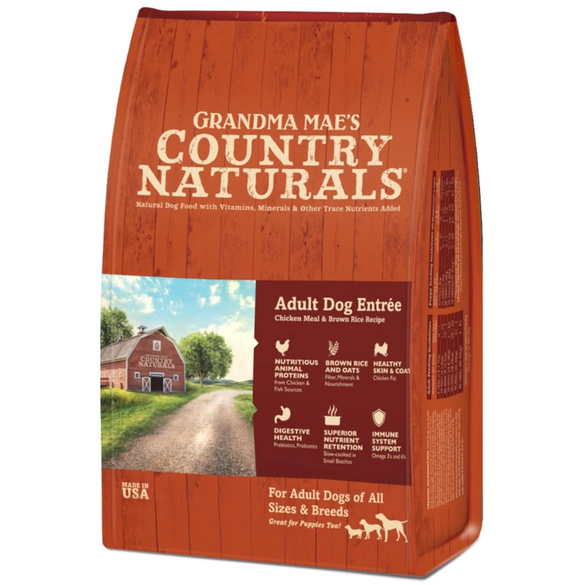 Professional Grandma Mae s Country Naturals Dry Dog Food – Adult Sensitive Stomach Formula Chicken Brown Rice 24 lb Fine Crafted