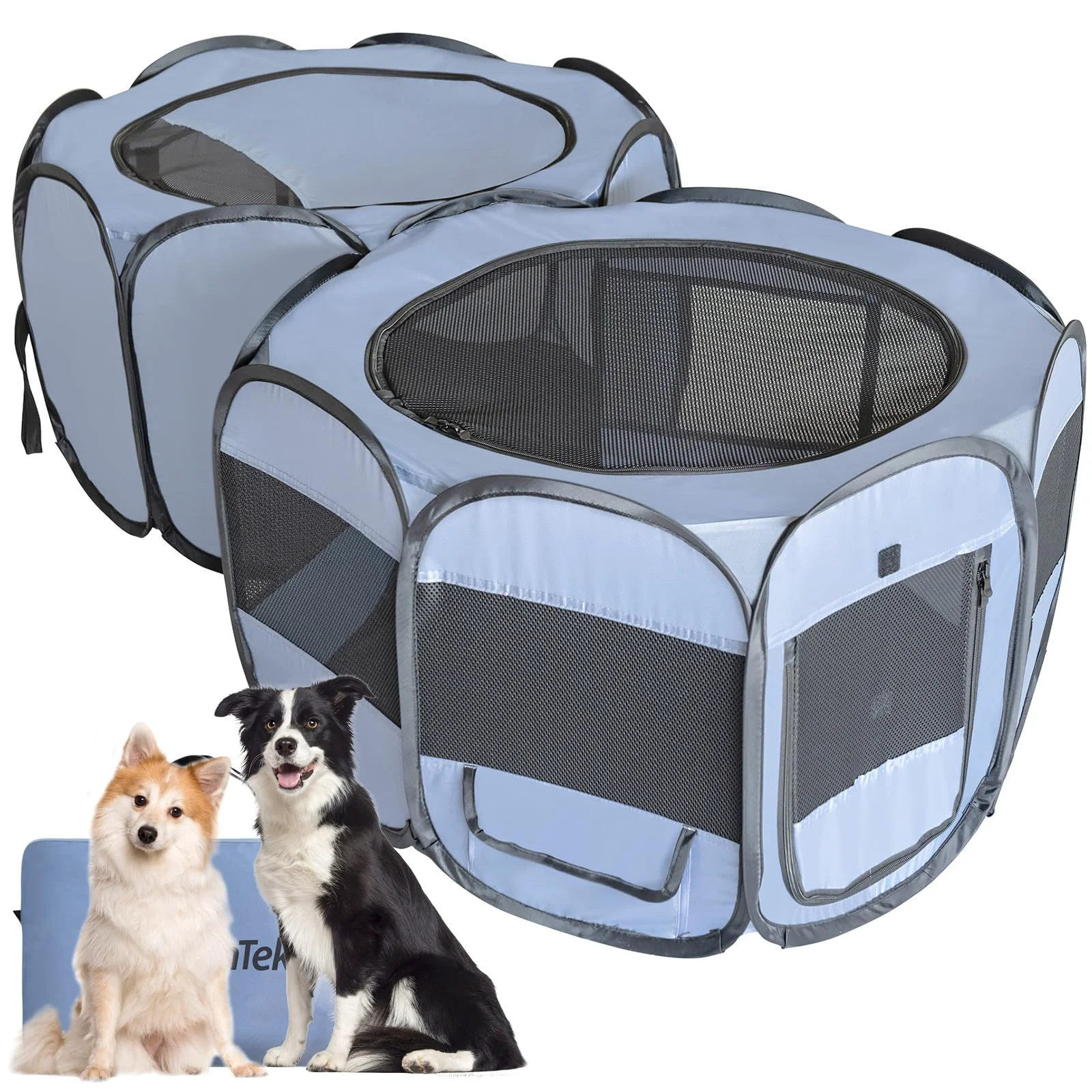 Original Design EighteenTek XLarge 2-in-1 Pop Up Playpen for Pets — Assembly- Leakproof Pads Portable 90 L x 45 W x 28 H Trusted