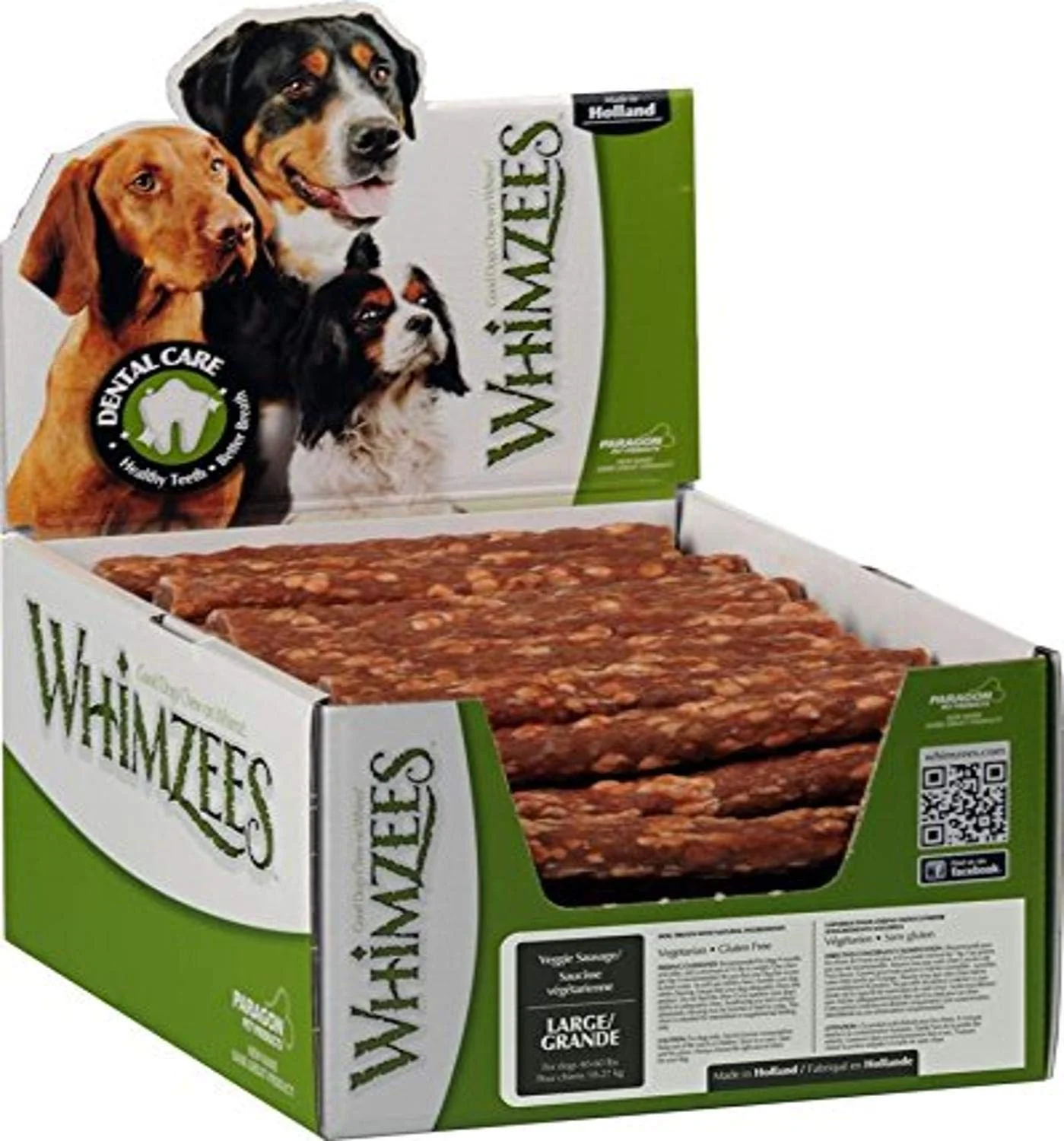Stylish Paragon Whimzees Veggie Sausage Dental Treat – Large 50 Count for 40–60 lb Dogs Gluten- Quality