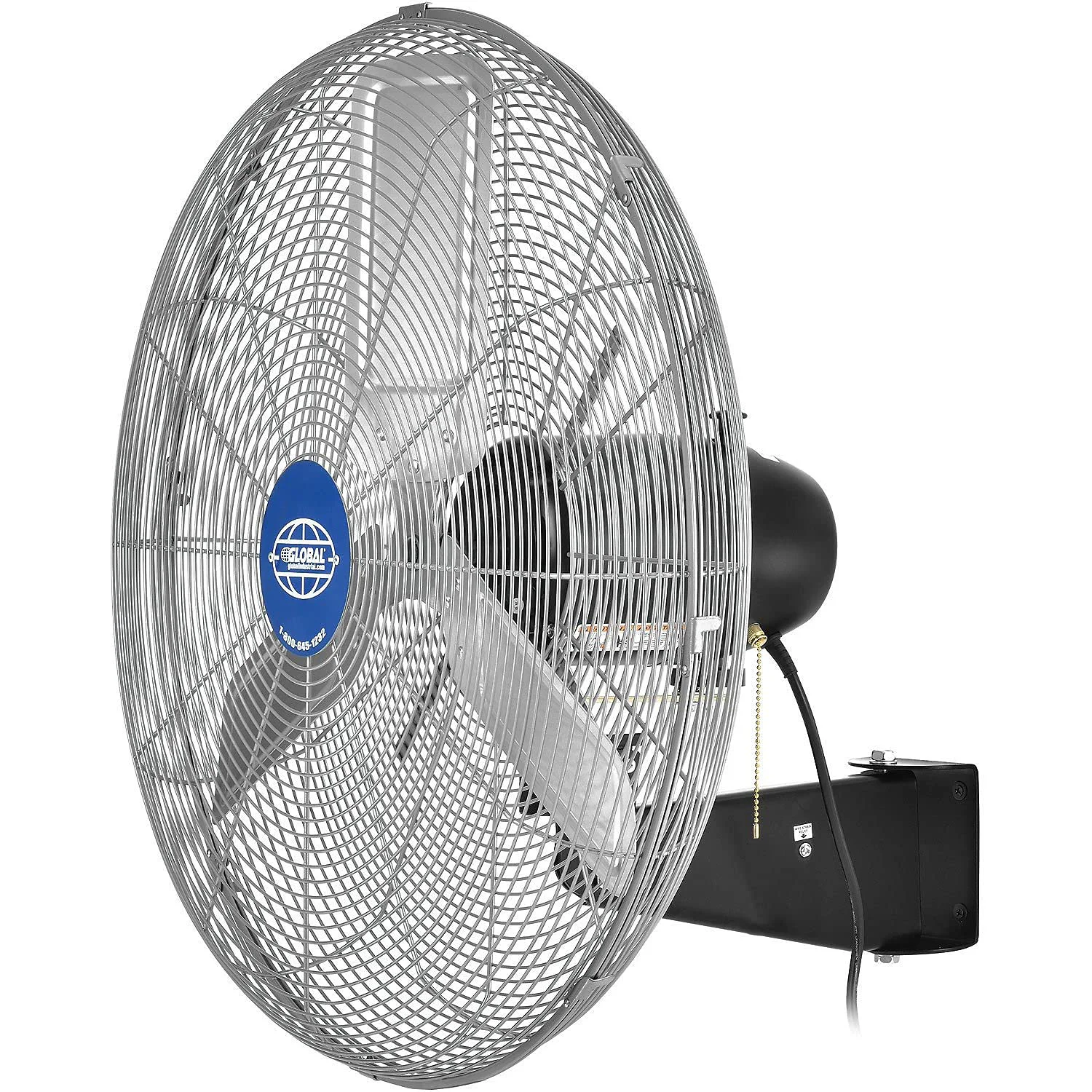 Functional Global Industrial Deluxe Oscillating Wall Mount Fan 24 Diameter 1 2HP 8 650CFM Long-Lasting