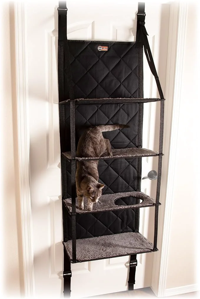 Secure K H Pet Products Hangin Cat Tree Door Mounted Cat Furniture Space Saving Top-Quality