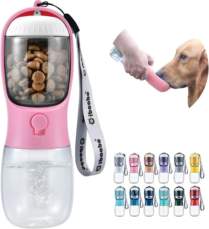 Selected Dog Water Bottle with Food Container Travel Puppy Water Bowl Portable Pet Proven