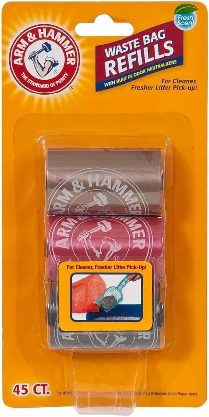 Environmentally Friendly Arm Hammer 2-in-1 Litter Scoop and Waste Bags Refills Odor Control Stylish