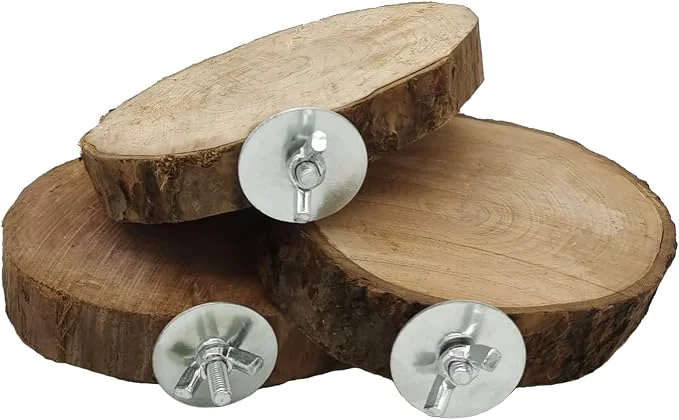 Durable Hamiledyi Perch Platform for Bird Cage Natural Round Wooden Stand Platform First-Class