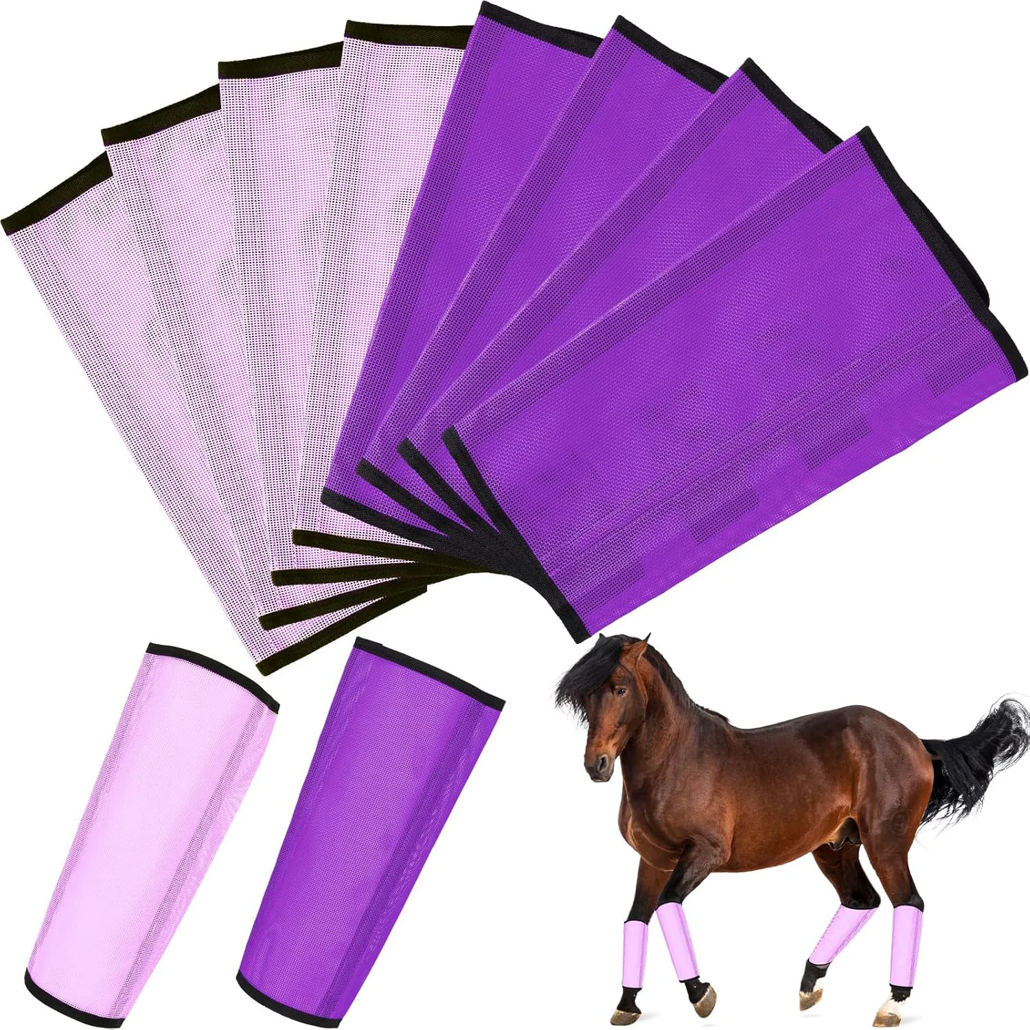 Responsible 8 Pcs Mesh Fly Boots for Horse Breathable Mesh Horse Boots Protective Horse Leg Wraps Horse Leggings for Preventing Flies and Mosquitoes Bites Light Pink Dark Pink Stylish