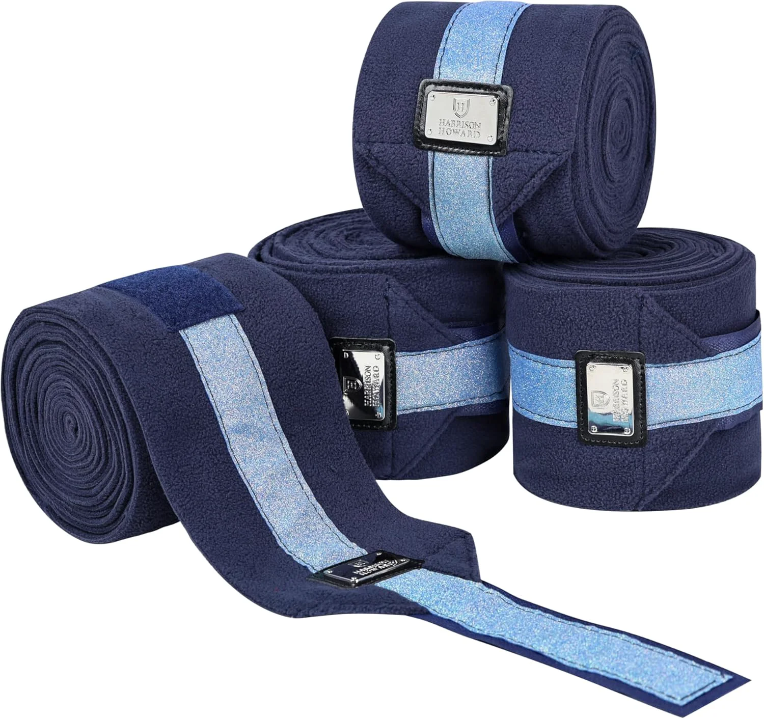 High-Performance Harrison Howard Horse Polo Wraps Upgrade with Bling Leg Wraps for Horses 4-Pack Fleece Leg Wraps Stable Supplies Navy M Enhanced