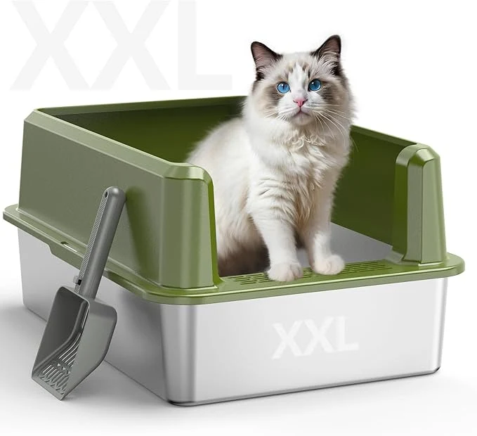Solid Enclosed Stainless Steel Cat Litter Box High-Quality