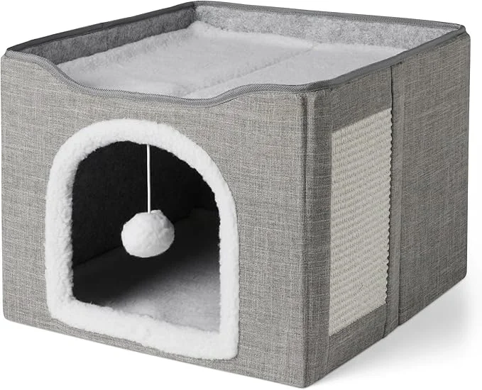 Enhanced Amazon Basics Cat House 1 Story Foldable Cat Condo Versatile