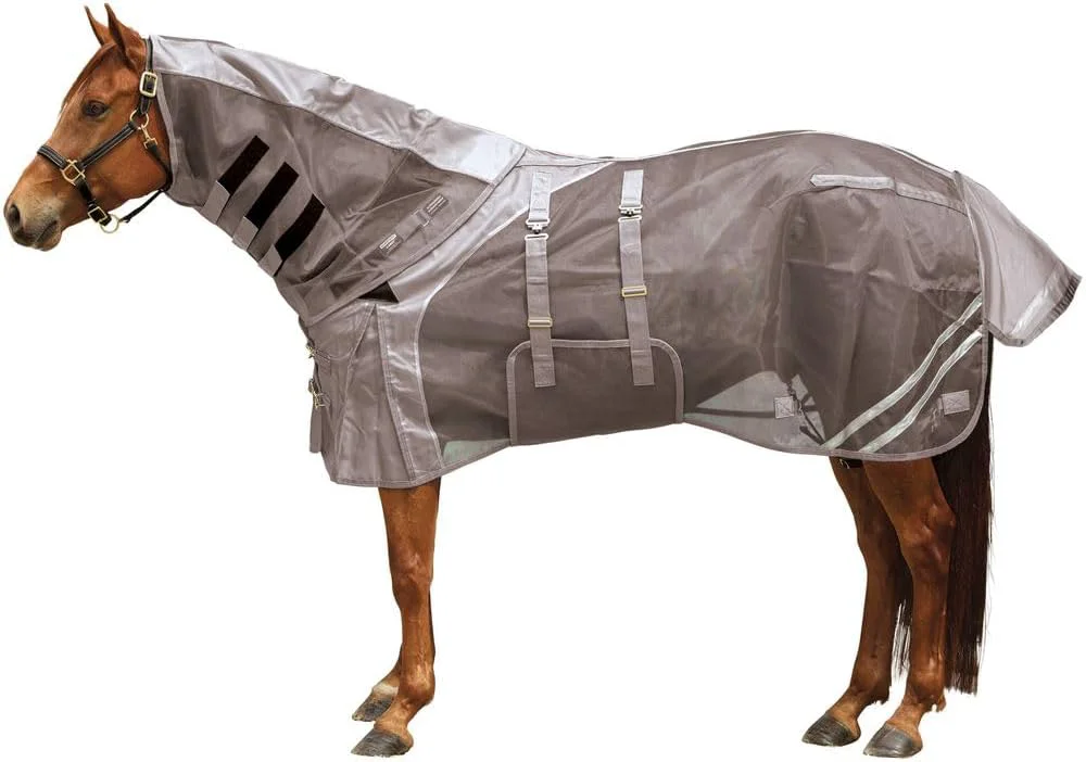 Solid Schneiders Mosquito Mesh II Adjusta-Fit Horse Fly Sheets Insect UV Protection for Horses Durable 350D Mesh Reflective Safety Stripes Detailed