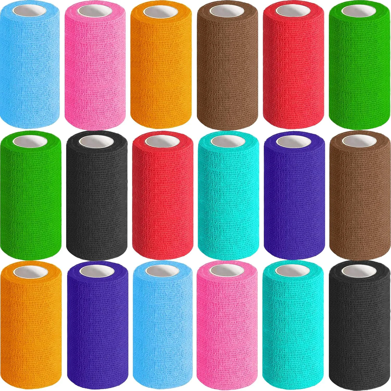 Solid AZEN 18 Pack Self Adhesive Bandage Wrap 4 X 5 Yards Elastic Cohesive Bandage Wrap Color Athletic Tape Tattoo Grip Tape Wra Ankle Tape Vet Wrap Classic