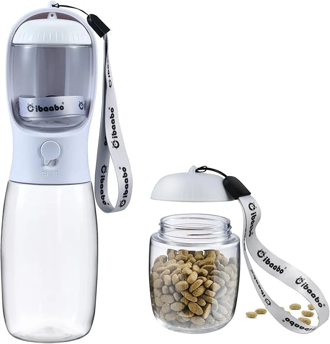 Sustainable Dog Water Bottle with Food Container Travel Puppy Water Bowl Portable Pet Artisan