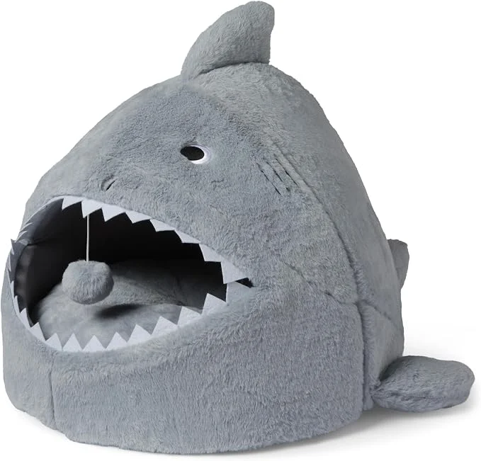 Smooth Amazon Basics Cat House Shark Shape Cat Cave Bed Refined