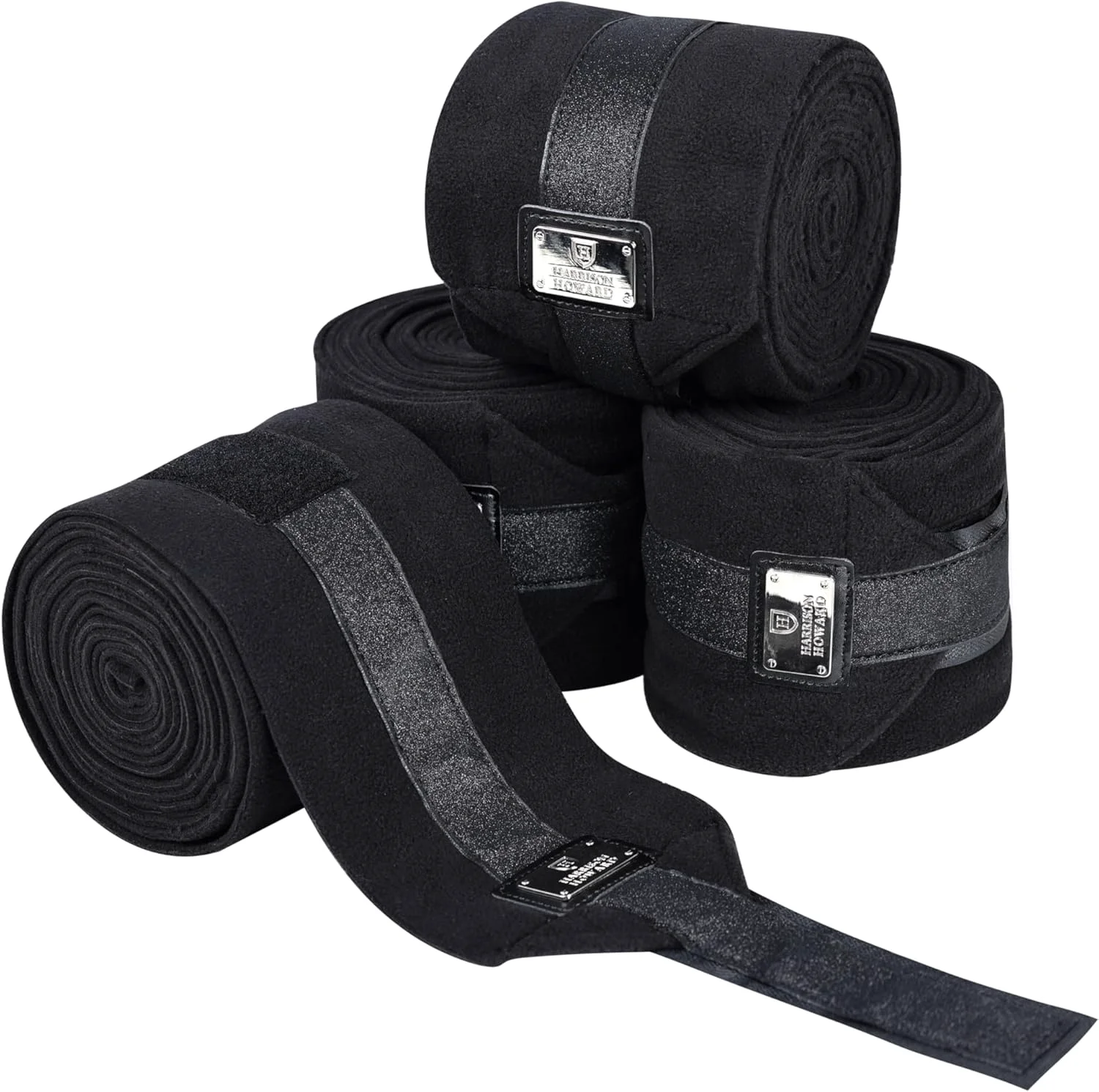 Outstanding Harrison Howard Horse Polo Wraps Upgrade with Bling Leg Wraps for Horses 4-Pack Fleece Leg Wraps Stable Supplies Black M Consistent