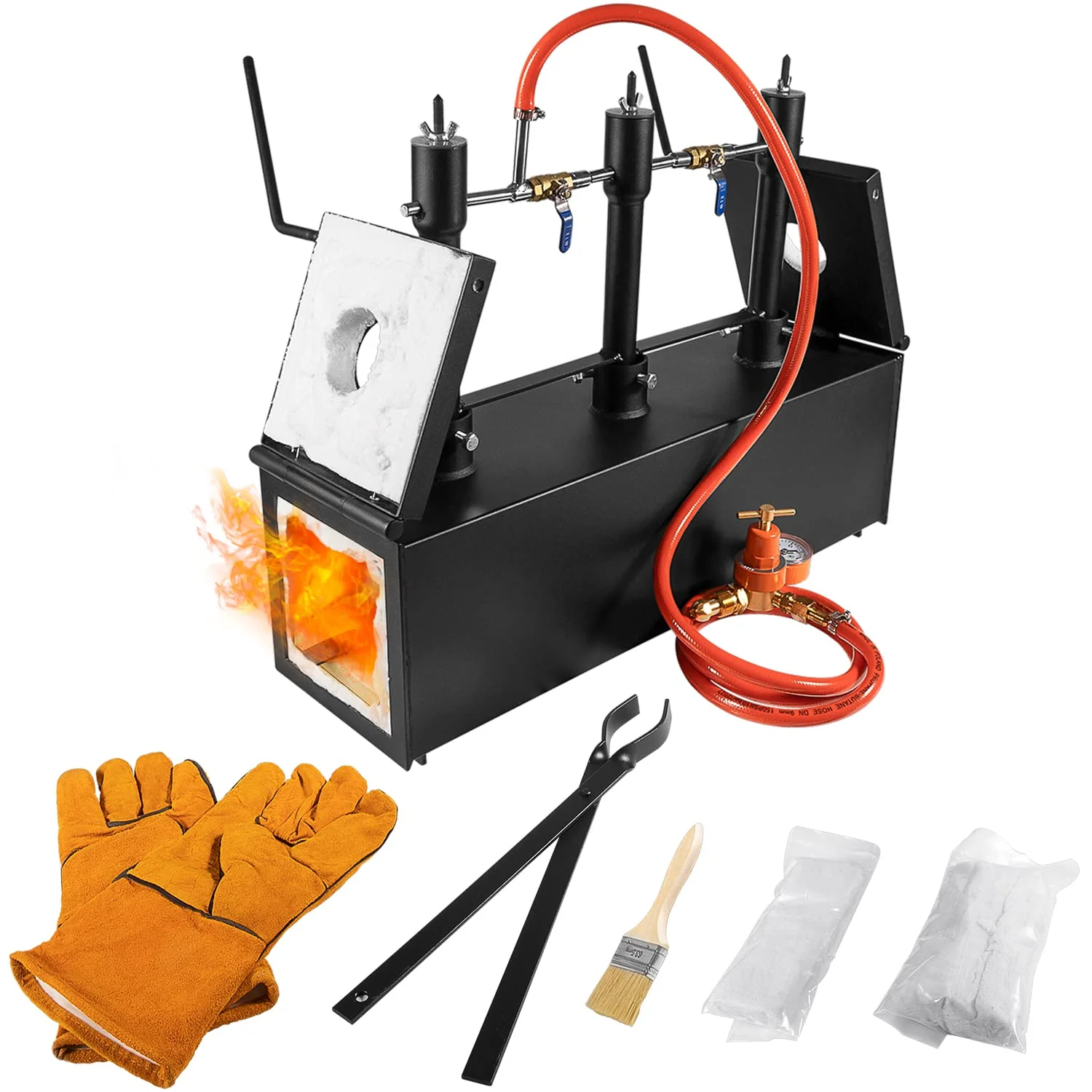 Superior E-cowlboy Triple Burners Portable Propane Forge — 2700°F 1482°C 13.14L Tong Gloves Modern