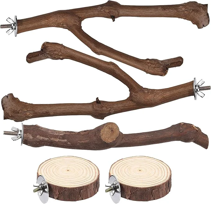 Recyclable Mogoko 5PCS Bird Perch Natural Wood Grape Stick Stand 3 Grape Stick Paw Fashionable