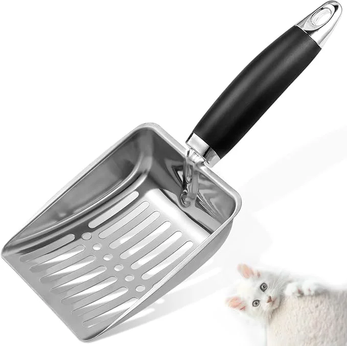 Comfortable Cat Litter Scoop -Stainless Steel Cat Litter Scoop-Sturdy Mesh Scooper Exceptional