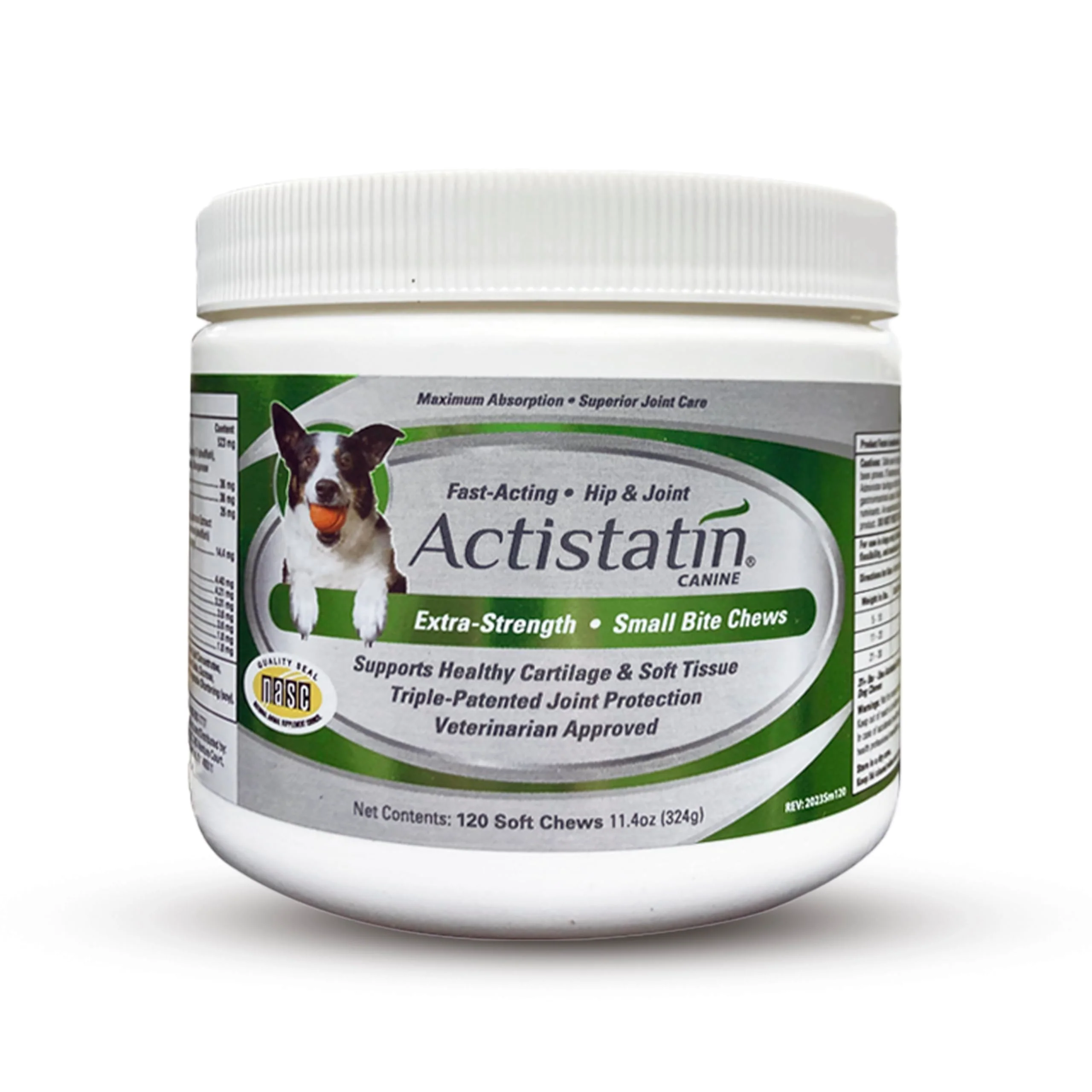 Carefully Designed Actistatin Canine Small Dog Soft Chews – Extra-Strength Joint Support Glucosamine Chondroitin MSM L-Carnitine 120 ct Sophisticated