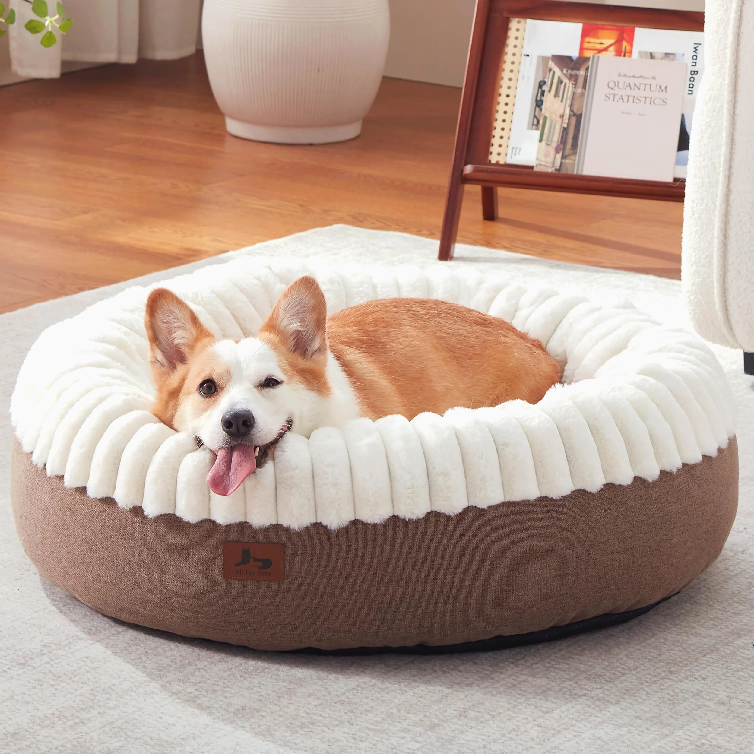 Smart Warmrest Donut Bed – Medium 36in Round Pet Bed for Small Medium Dogs Cats Original