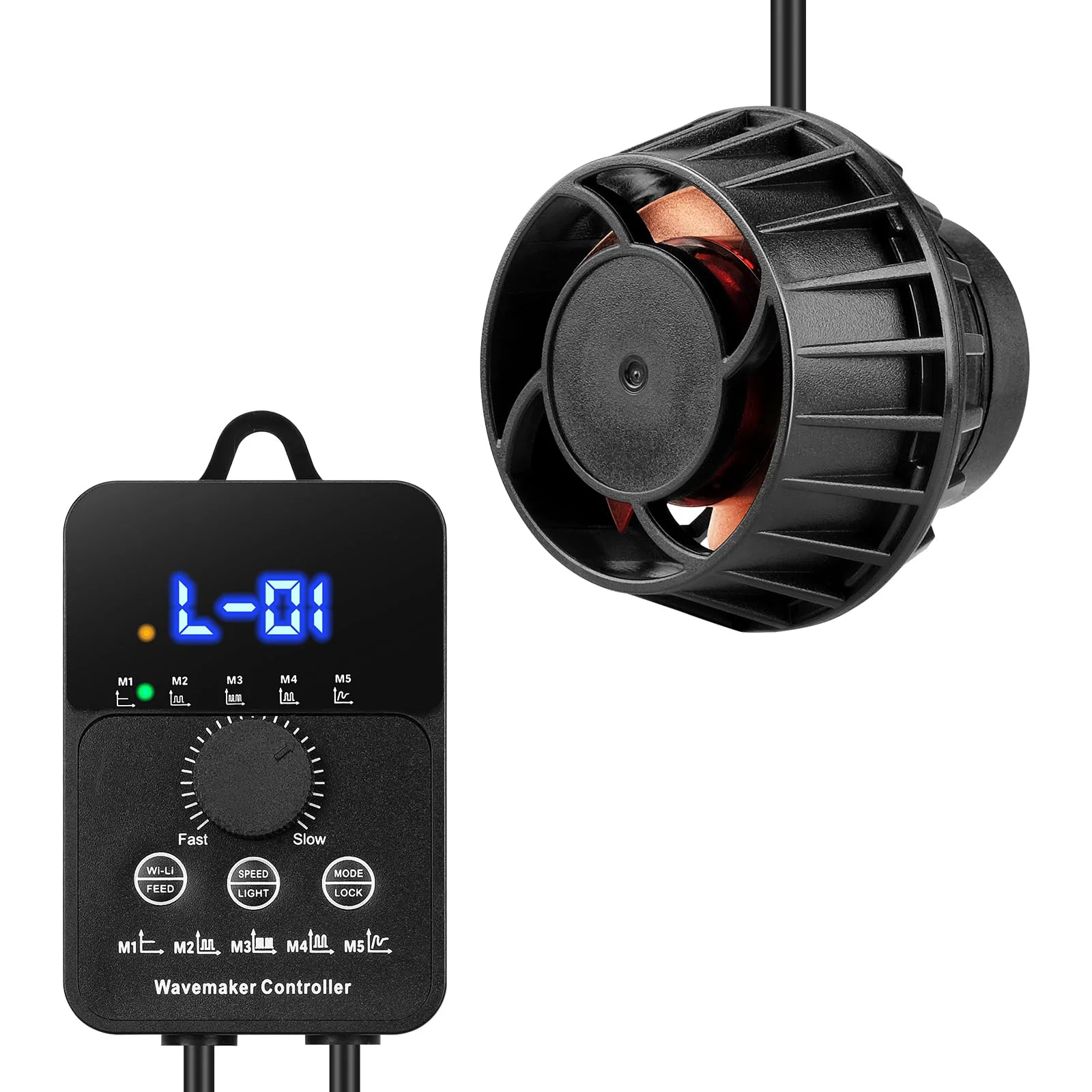 Refined JEREPET 2100GPH Wave Maker with Controller – 24V DC LED Display for 50-100 Gallon Tanks Selected