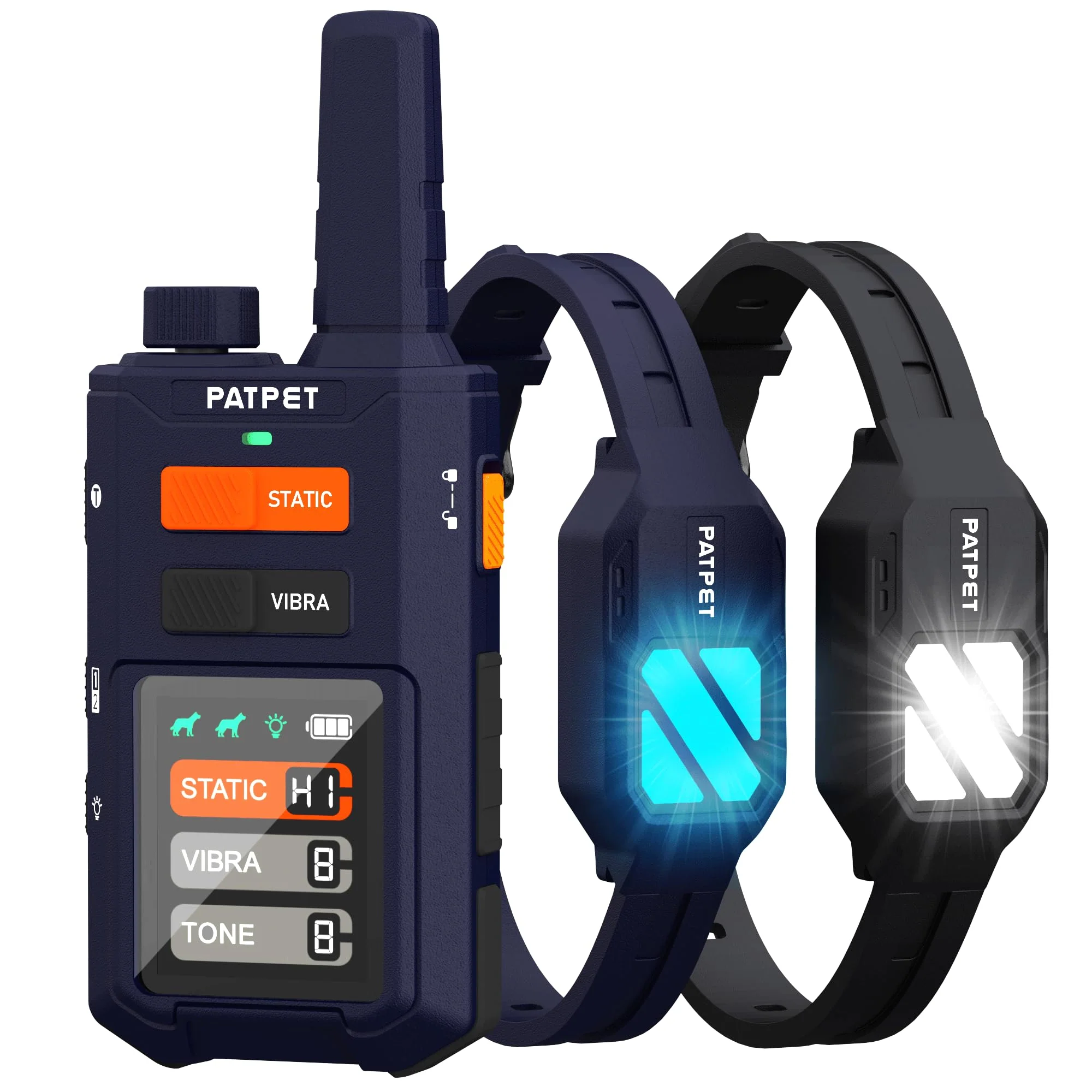 Organic PATPET Dog Training Collar with Remote — 4200ft Range LED Light 3 Modes Specialty