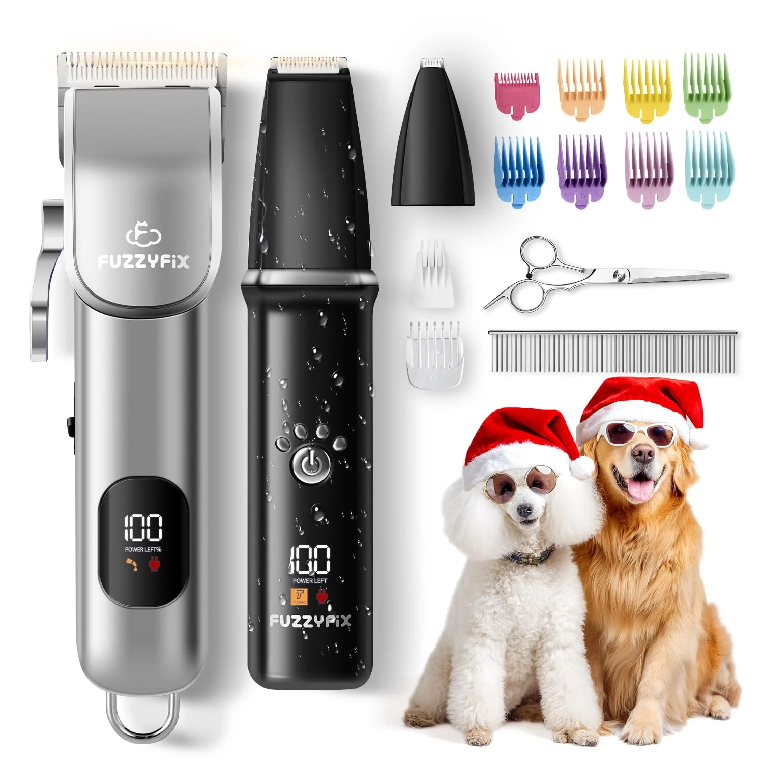 Optimized FuzzyFix Dog Grooming Kit – Cordless Low-Noise Clippers for Thick Curly Coats Selected