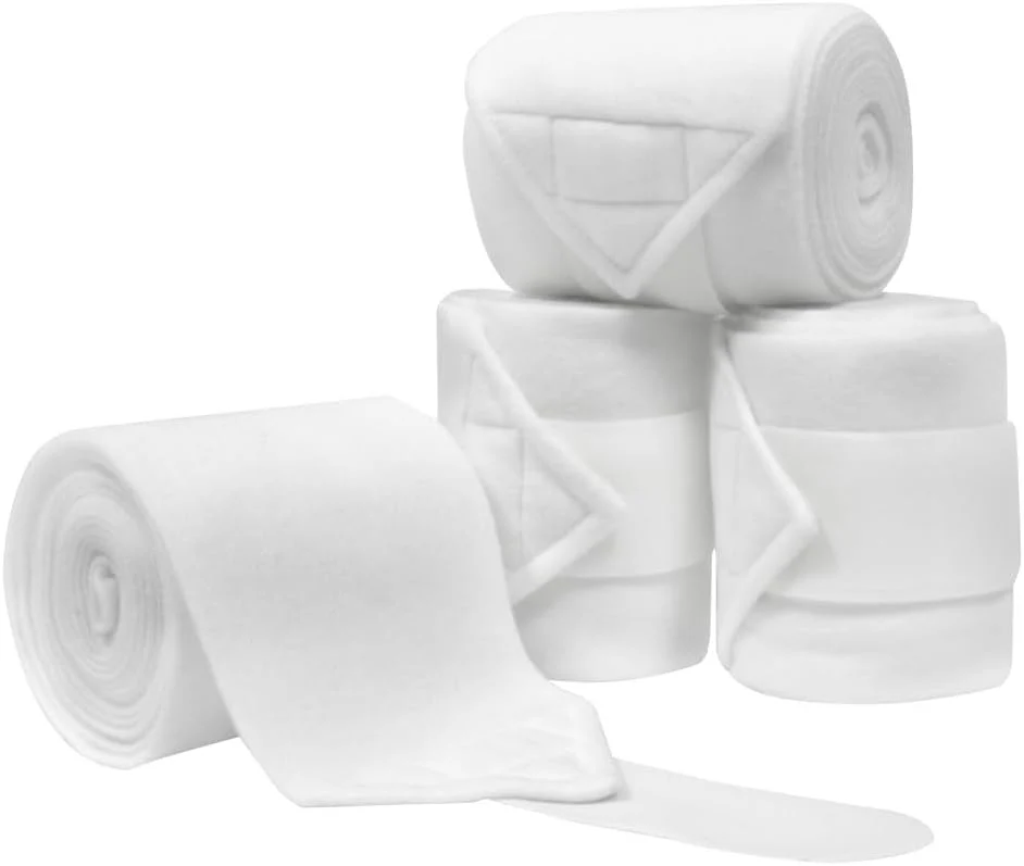 Natural Horse Polo Leg Wraps Soft Fleece Wraps Equestrian Leg Bandage 4-Pack Cob 8.2ft White Trusted