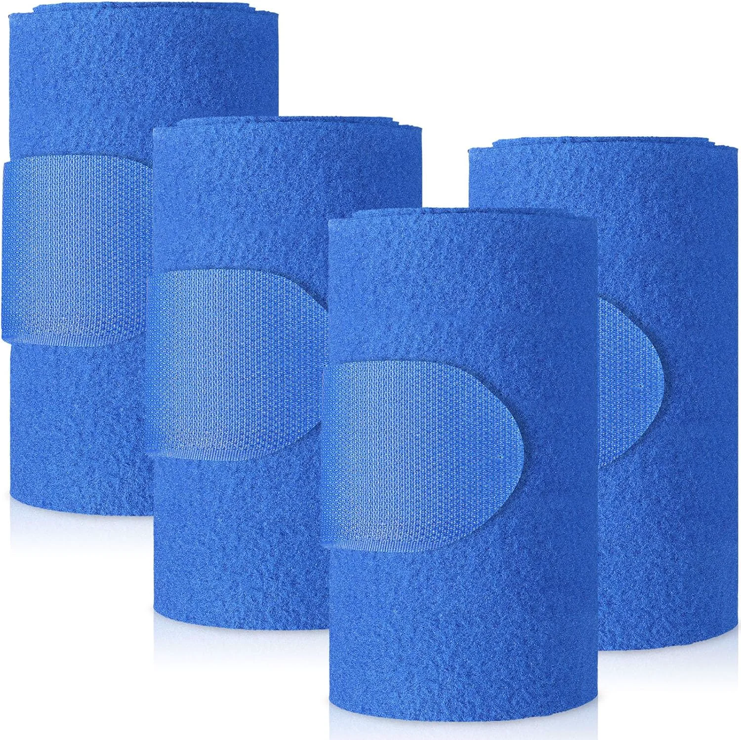Professional Set of 4 Horse No Bow Bandage 3D Contoured Standing Wrap Bandages Stable Nylon Horse Leg Wraps for Helping Prevent Horse from Tendon Damage and Keep Horses Clean and Safe Dark Blue Smart