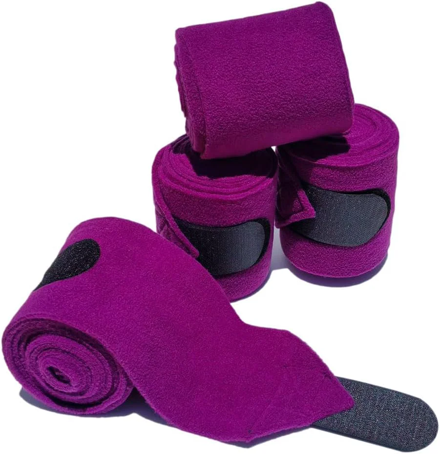 Contemporary Horse Polo Leg Wraps Soft Fleece Wraps Equestrian Leg Bandage 4-Pack Purple Full 10ft Original Design