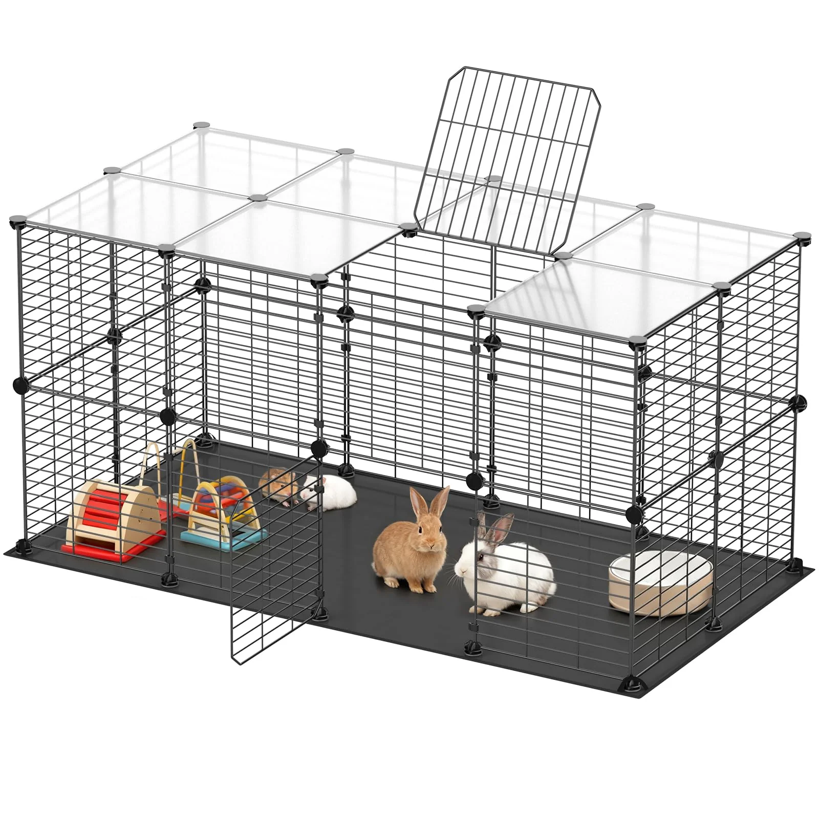 Organic XiaZ Guinea Pig Cages – 32-Panel Small Animal Playpen with Waterproof Mat 47.2 x 23.6 x 23.6 in Reusable